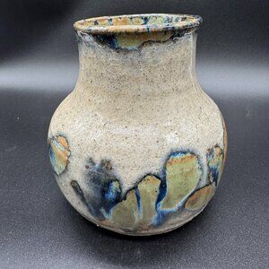 Vintage Pottery Vase Abstract Signed by Janet Resnik